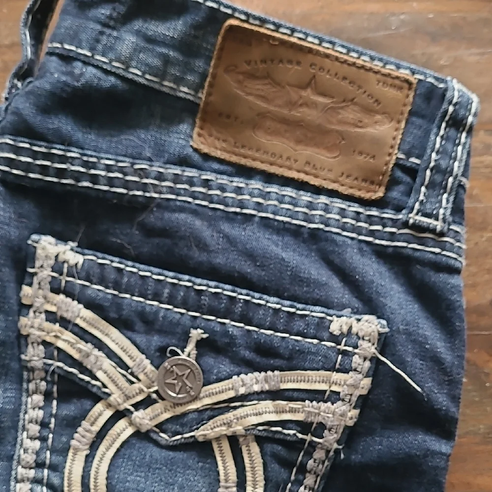 Big Star Blue Relaxed Jeans with Ornate Stitching - Picture 1 of 5